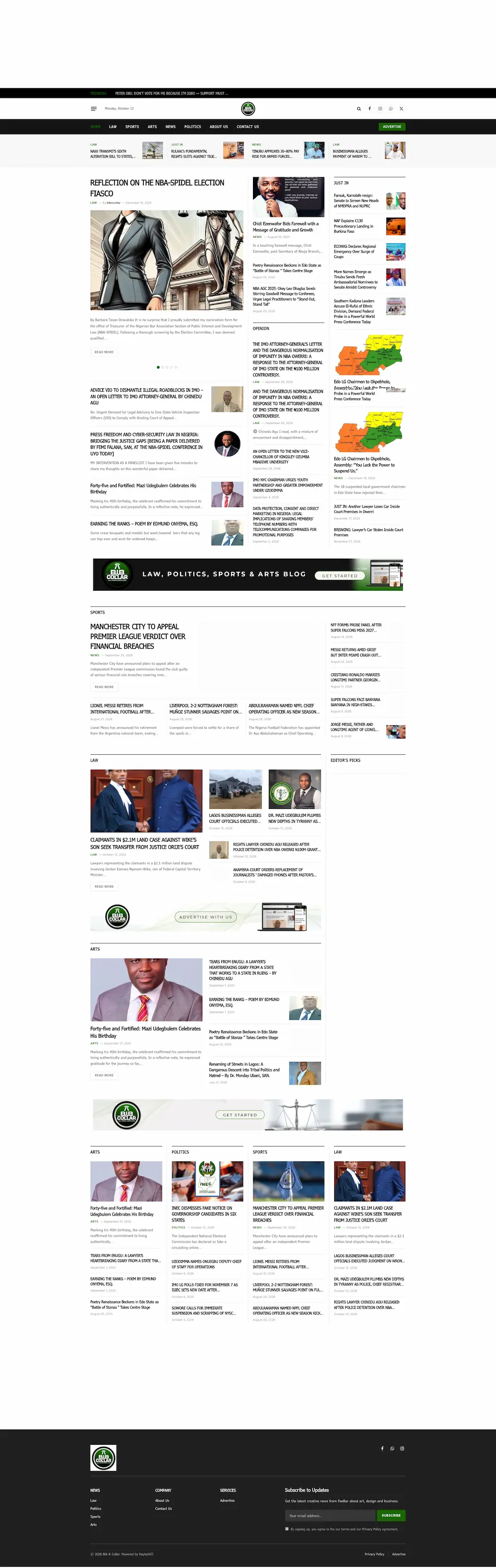 Full-page preview of the Bib n Collar website