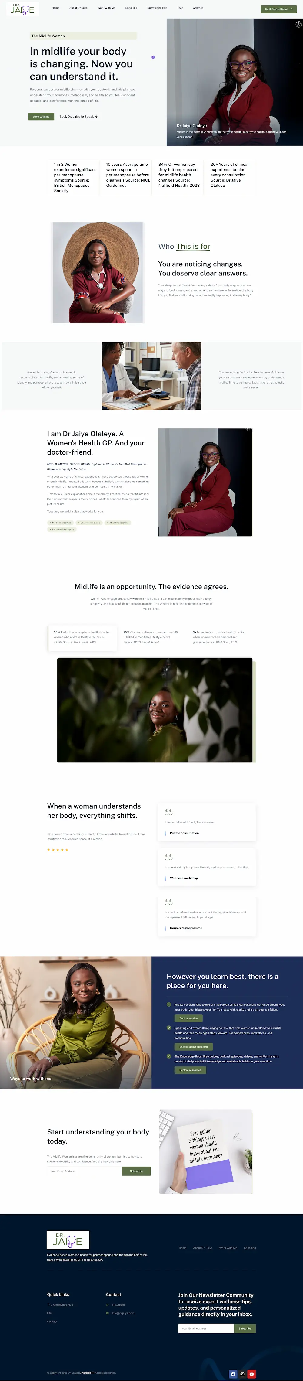 Full-page preview of the Dr. Jaiye Olaleye website