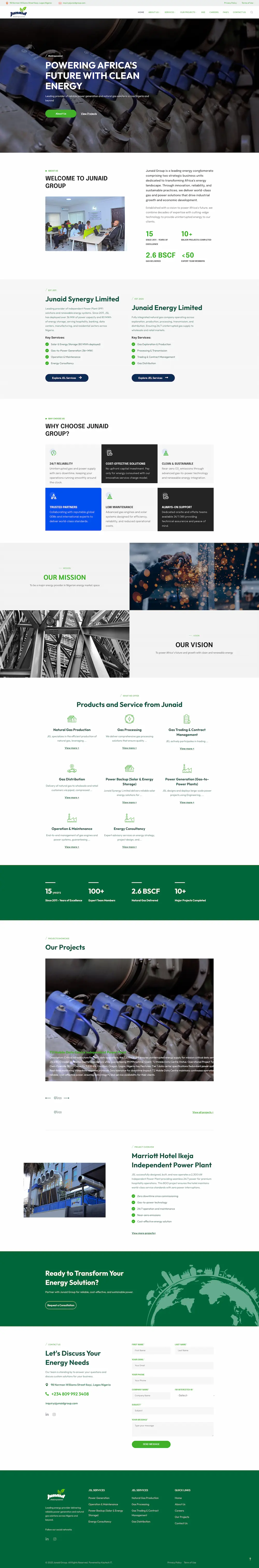 Full-page preview of the Junaid Group website