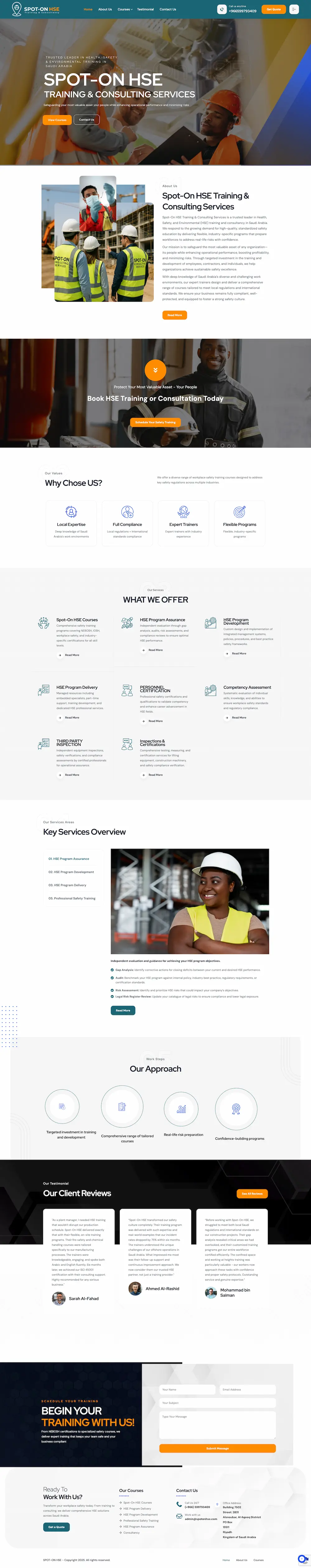 Full-page preview of the Spot-ON HSE website
